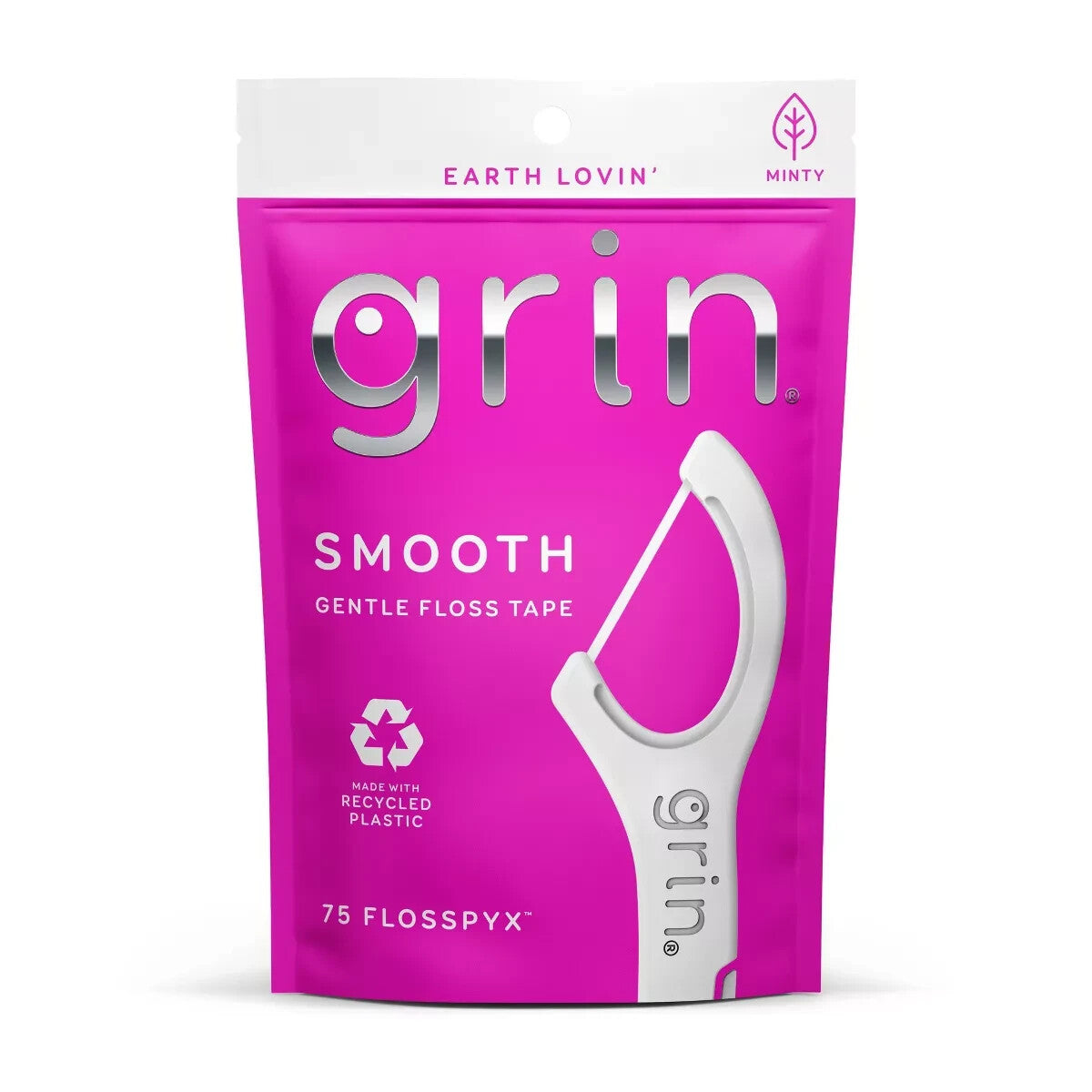 Earth Lovin' Grin Smooth Gentle Floss Tape 75 Flosspyx *NEW*