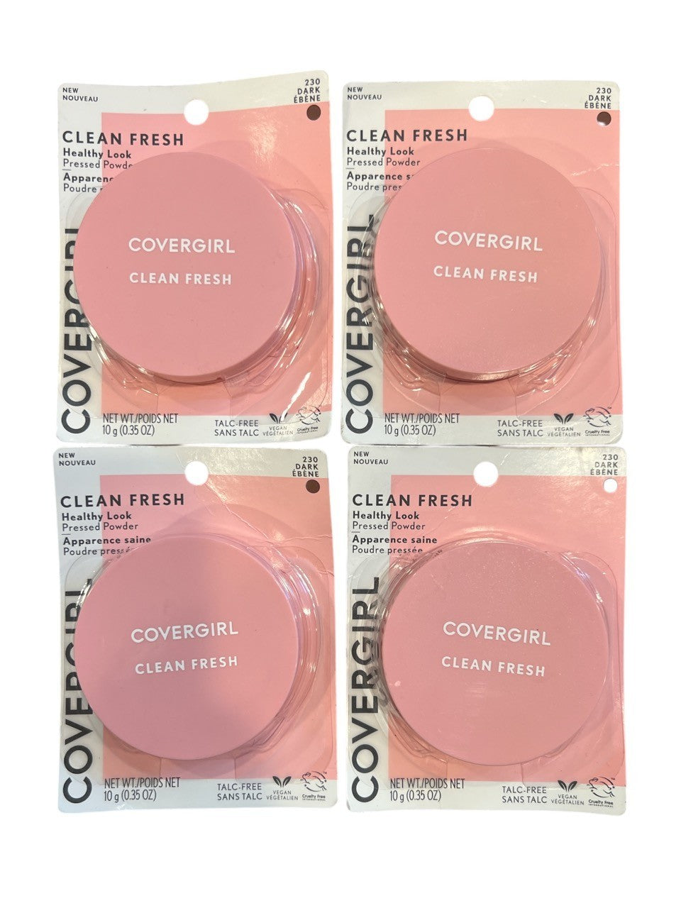 Pack of 4 - COVERGIRL Clean Fresh Pressed Powder Healthy Look, 230 Dark