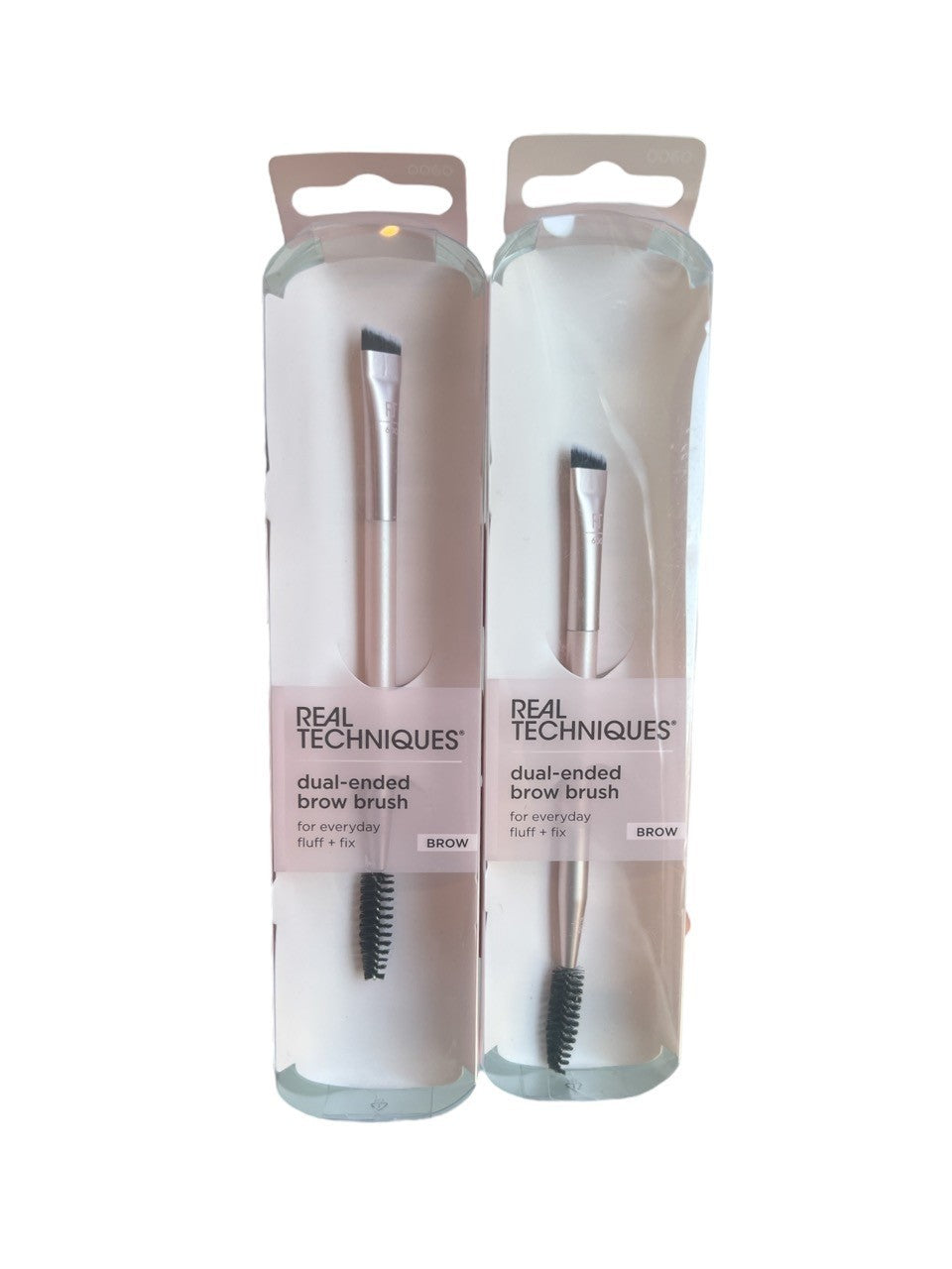 2-Real Techniques Dual-Ended Brow Brush, For Shaping & Filling Eyebrows, 1 Count