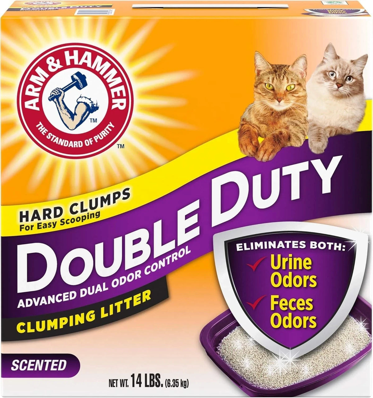 Arm &amp; Hammer 14 lbs Double Duty Cat Litter - Odor Sealing, Lightweight Formula