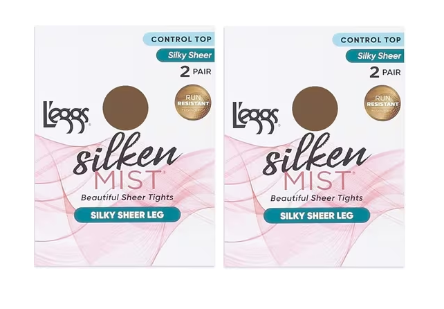 (2 Pack) L'eggs Silken Mist Women's Control Top Pantyhose  *CHOOSE YOUR SIZE*