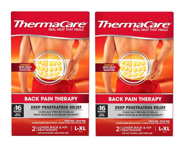 (Lot of 2) ThermaCare Back Pain Therapy Lower Back &amp; Hip L-XL