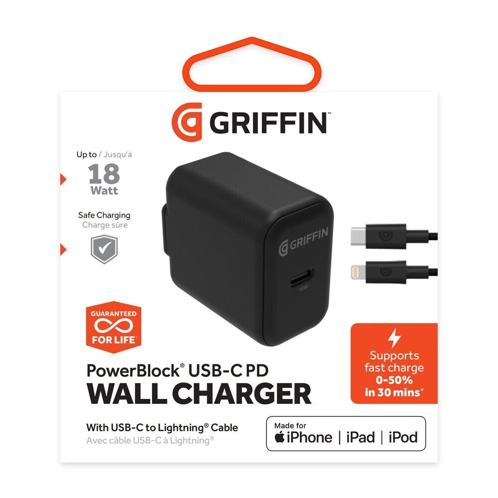 Griffin PowerBlock Power Delivery Wall Charger with USB-C Cable *NEW*