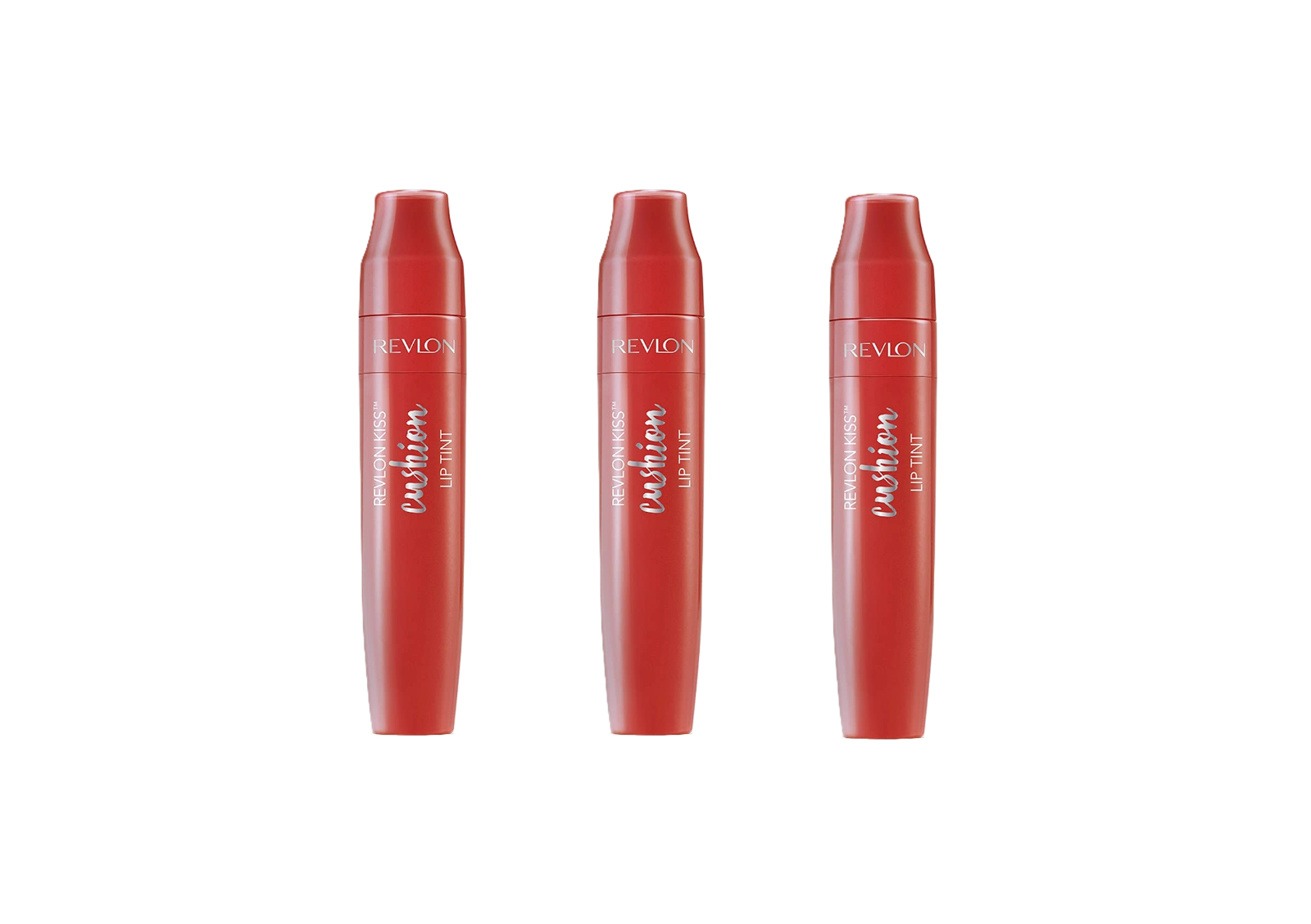 Pack of 3 - REVLON Kiss Cushion Lip Tint Lipstick, High End Coral