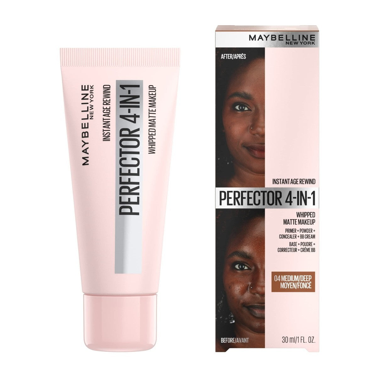 (2 Pack) Maybelline Instant Age Rewind 4-In-1 Matte Foundation 04 Medium/Deep