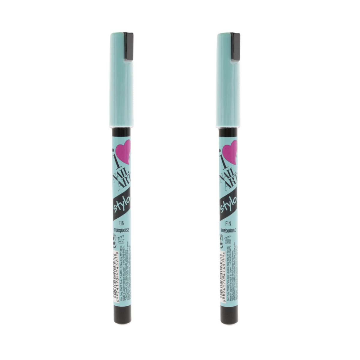 Pack of 2 - Sally Hansen I Heart Nail Art Fine Pen Turquoise, 0.04 FL Oz