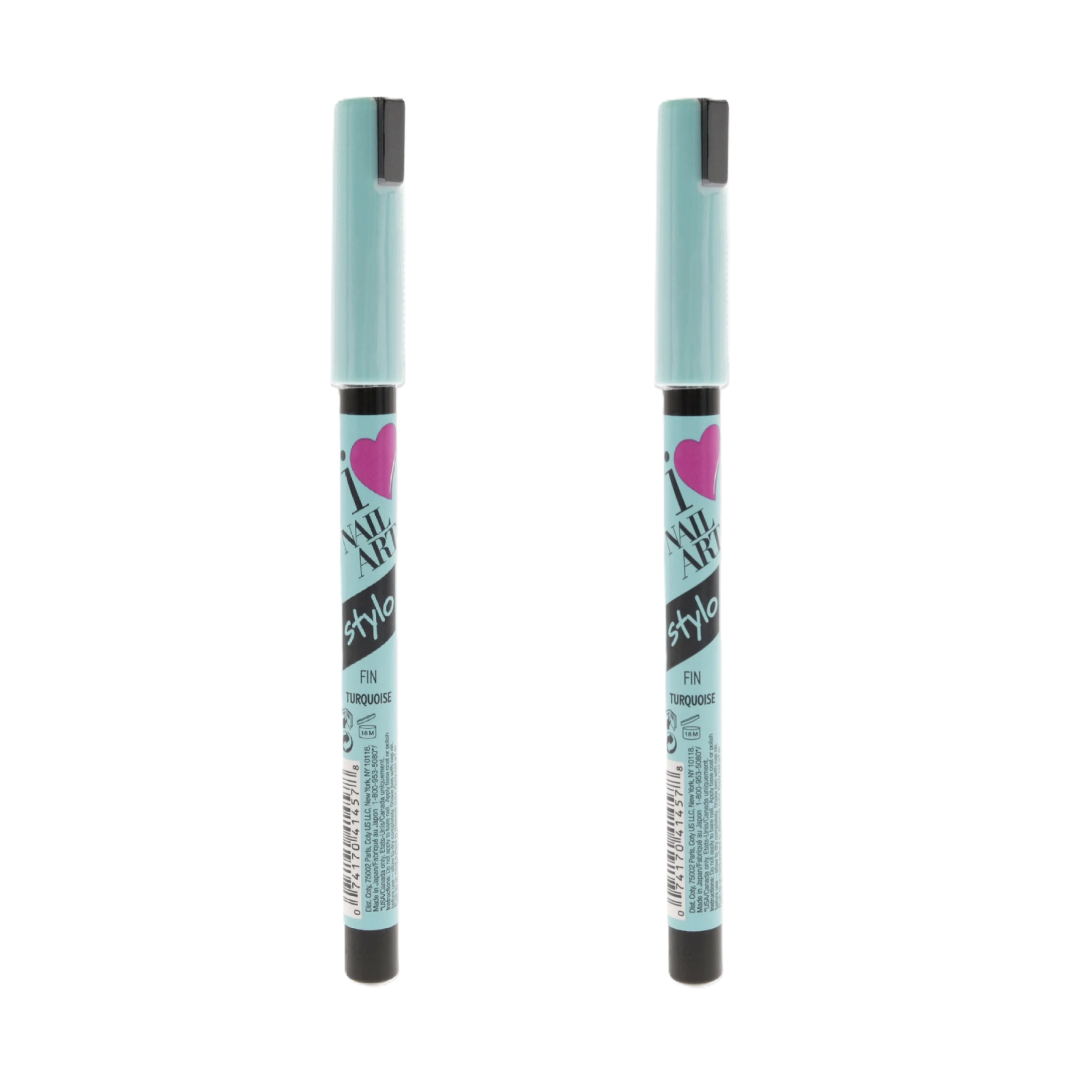 Pack of 2 - Sally Hansen I Heart Nail Art Fine Pen Turquoise, 0.04 FL Oz