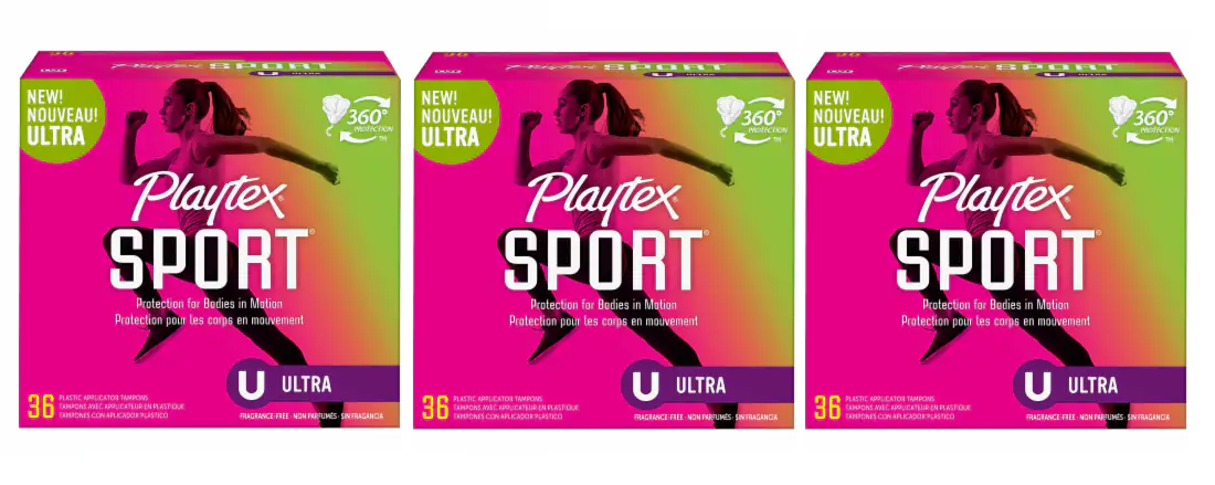 (3 Pack) Playtex Sport Ultra Unscented Tampons - 36 Count Each