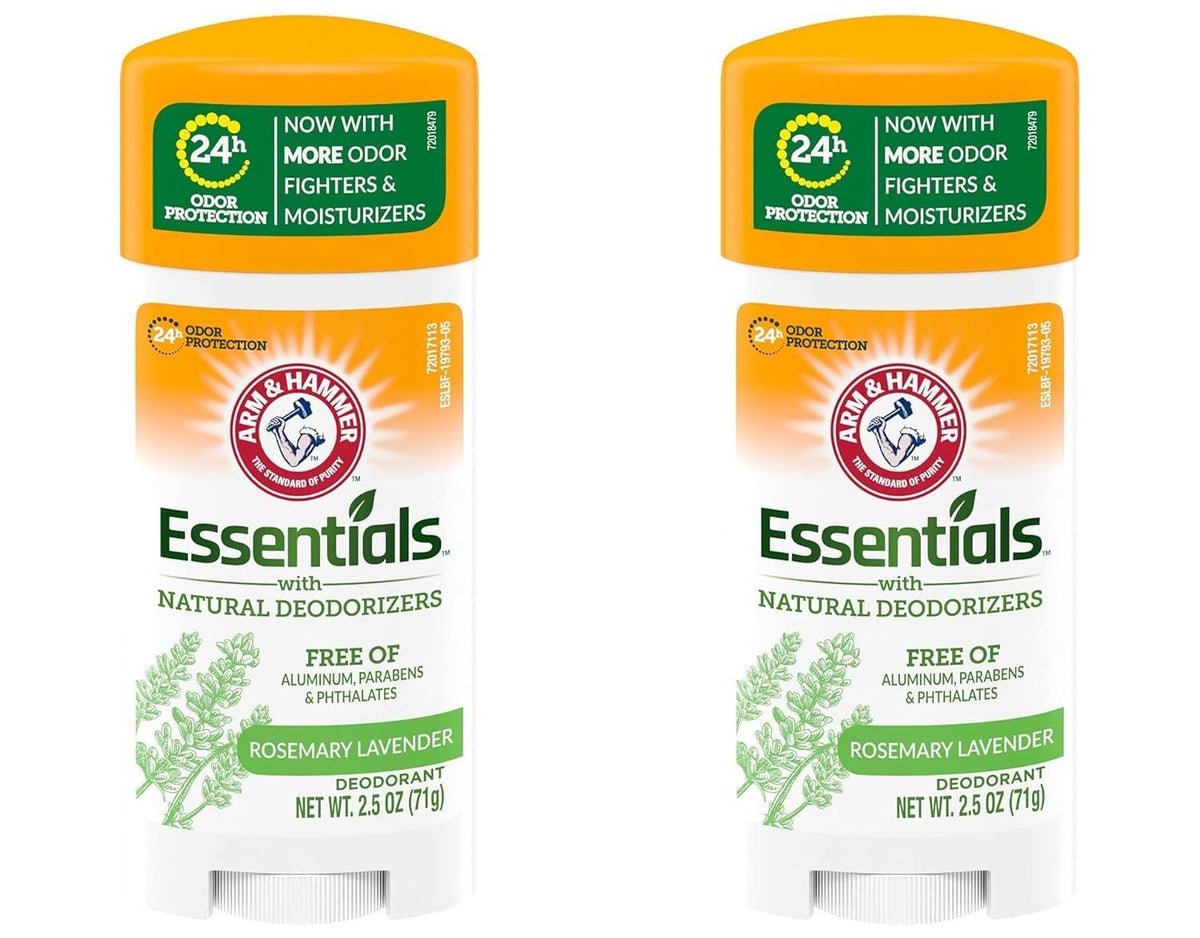 ARM &amp; HAMMER Essentials Deodorant, Fresh Rosemary Lavender, 2.5 oz, Twin Pack