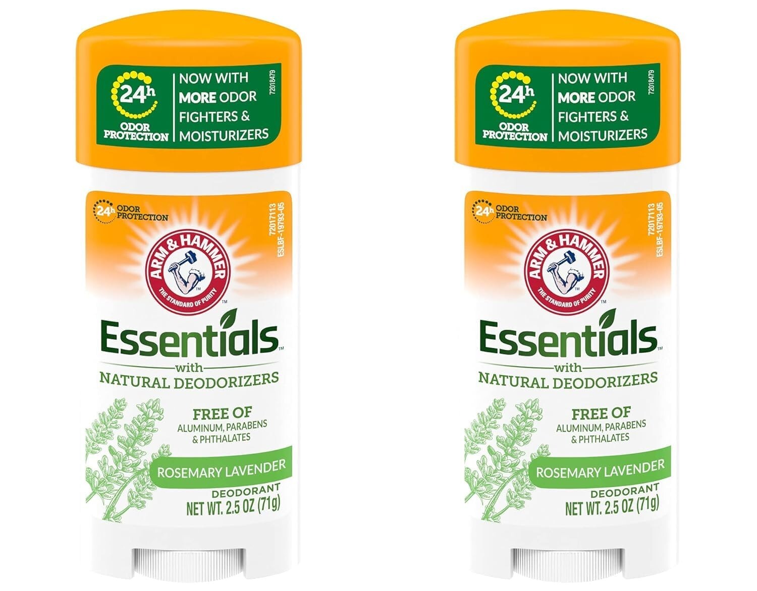 ARM & HAMMER Essentials Deodorant, Fresh Rosemary Lavender, 2.5 oz, Twin Pack